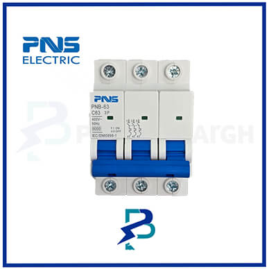 کلید مینیاتوری سه پل 63 آمپر PNS پی ان اس C63 مدل PNB-63