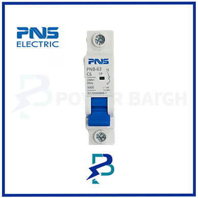 کلید مینیاتوری تک پل 6 آمپر PNS پی ان اس C6 مدل PNB-63